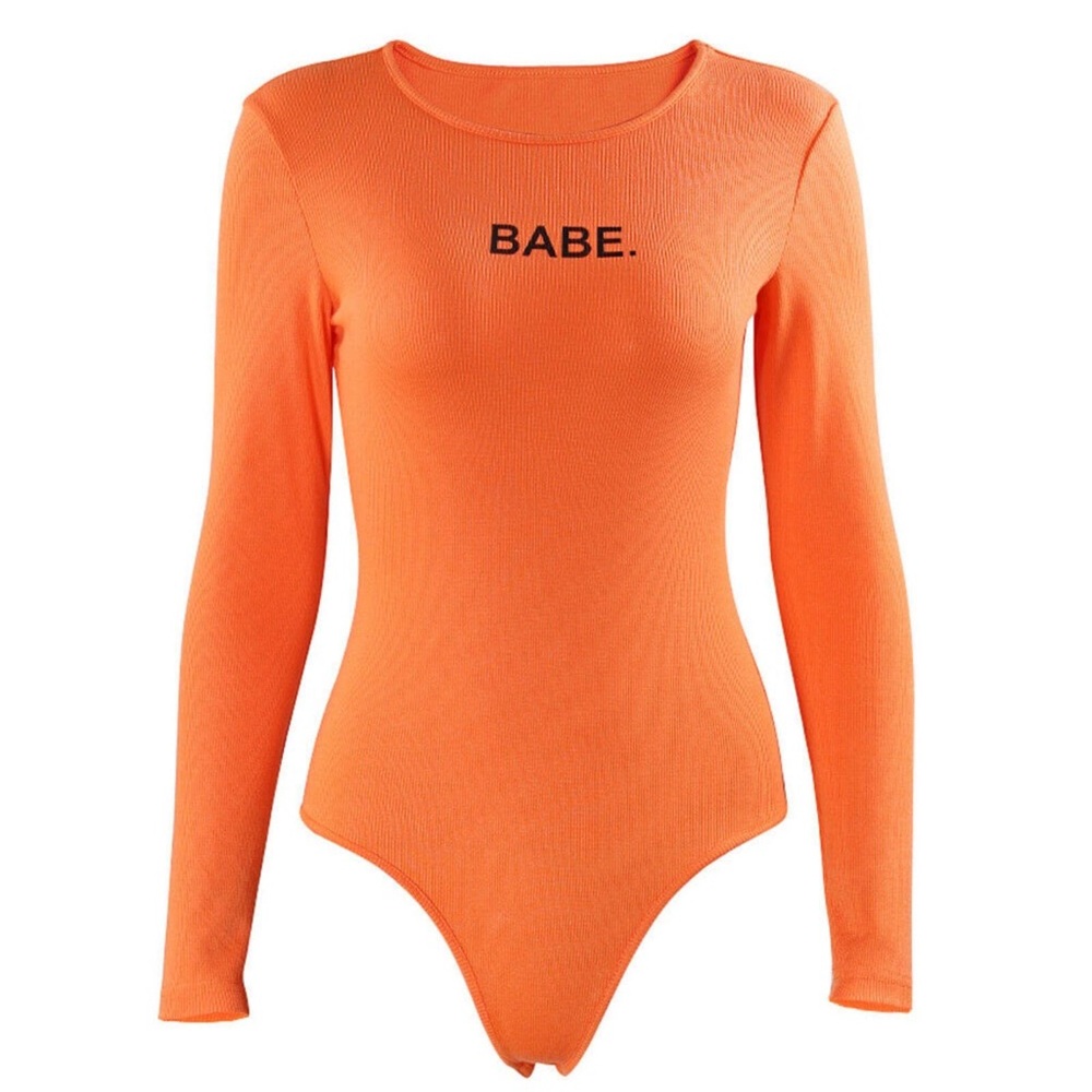 Orange Long Sleeve Bodysuit